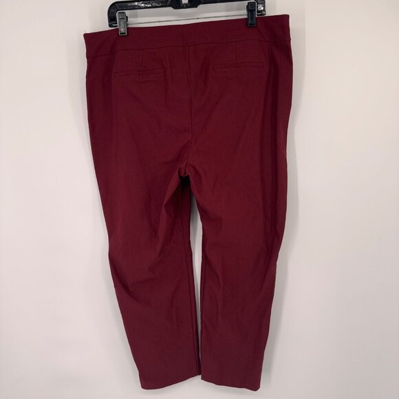 Chicos 3p Burgundy So Slimming Brigitte Button-Hem Slim Ankle Pants sz 16 petite - Picture 8 of 13